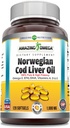 Omega Organian Cod Liver Oil (Omega-3, EPA/DHA) Supplement + 1000 Mg Per service → 120 Softgels → 橙色 Flavor → 非GMO → Gluten-Free → 美国制造