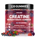 Creatine Monohydrate Gummys 8000 mg for Men & Women, Creatine 增量肌肉增殖补充剂, Energy Boost - 配L-Taurine,无糖, Vegan, Raspberry Blackberry Blueberry Flavor-120 计数