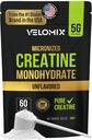 VELOMIX 微量晶体聚水酸单水合物粉 - 100%纯晶体聚水酸单水合物粉 - 无味且易于混合 - 支持肌肉生长、恢复和力量 - 5000mg per Servi(5g) - 60 services