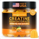 内亮性 Creatine Monohydrate Gummys for Men and Women, 5000 mg, 3rd Party Tested, Creatine Chews for Muscle growth, 力量和能量支持,无糖, Vegan, 120 Counter, Mango Passionle果
