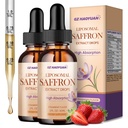 Liposomal Saffron Supplements, 89 mg Saffron Extract Liquid Drops with Ashwagandha, Turmeric, Vitamin A & D3 for Antioxidant, Immune, Mood, Energy, Focus & Sleep, Strawberry Flavor 4 Fl Oz