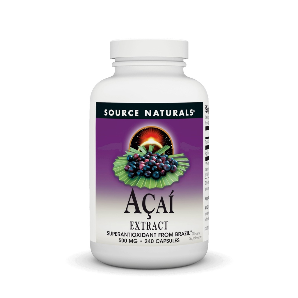 Source Naturals Acai Extract, Superantioxidant from Brazil* - 500 mg - 240 Vegetarian Capsules