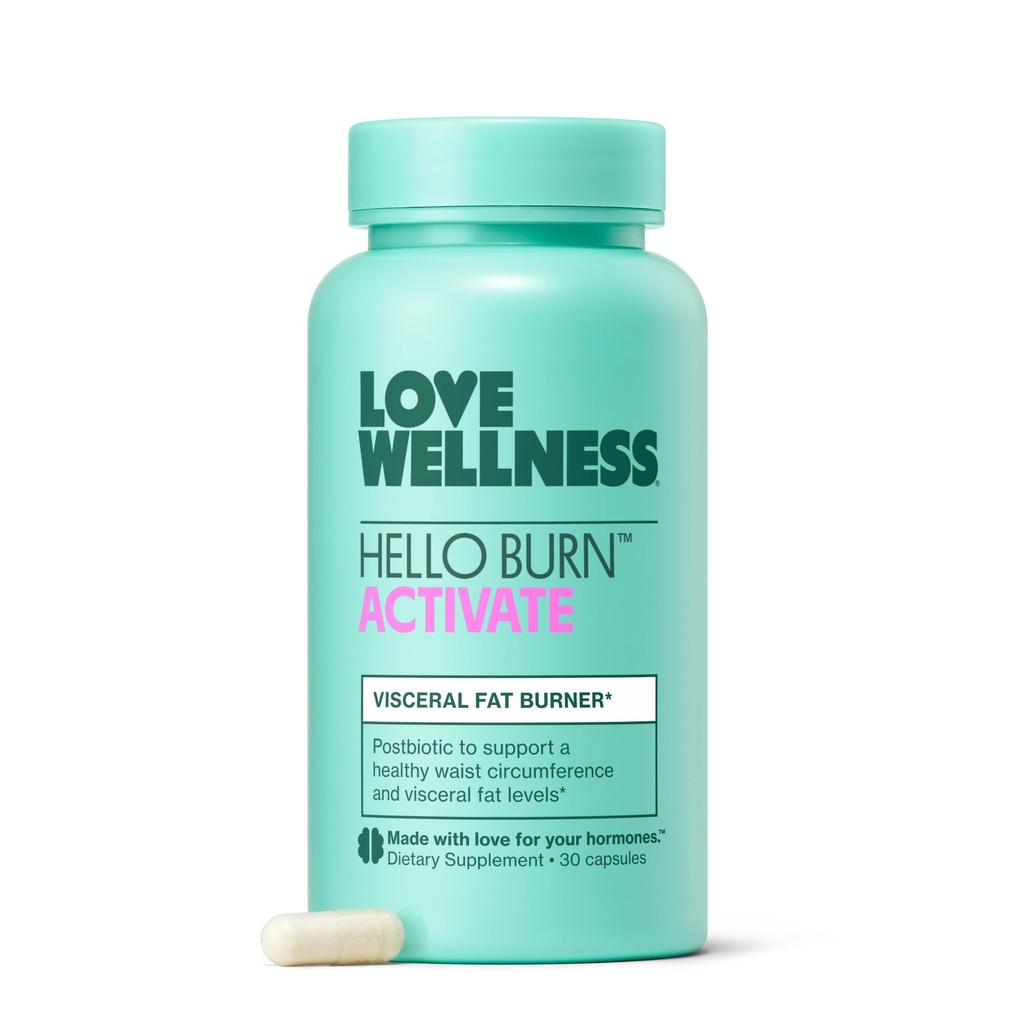 爱健康 Hello Burness Activate 支持 Visceral Fat Burn with HT BPL1 Postbiotic 支持健康怀斯特环形,长寿和代谢健康 + 30 Counter