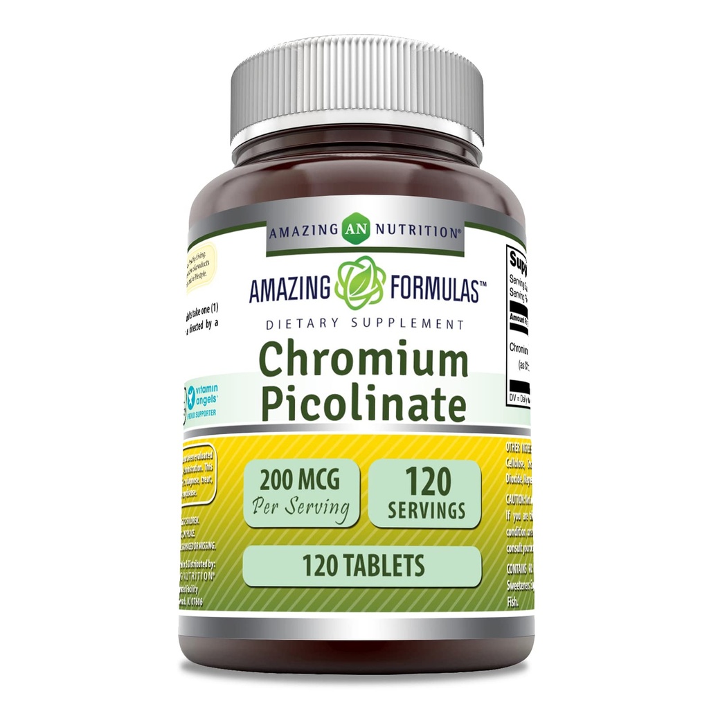 神奇的配方 丙烯酸铬 补充 | 200 Mcg Per service | tablets | Non-GMO | Gluten Free | | |  USA  USA  USA  USA  USA  USA(120 计数)