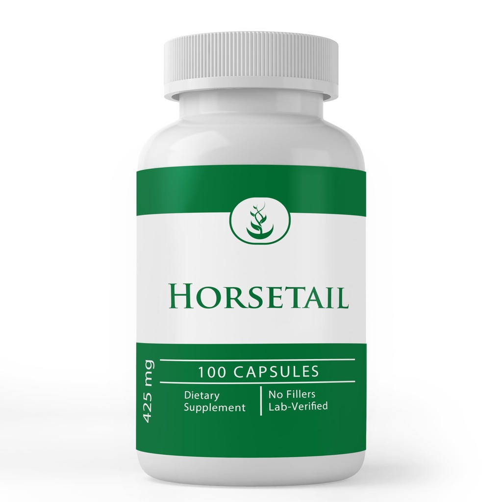 纯原始成份马尾( 100 Capsules) 永远纯净, 无添加剂或填充器, 实验室验证