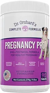 Orchards博士 妊娠支持狗 产前维生素 -- -- 孕前、产前+产后、哺乳和新生儿健康支助的孕前狗补充剂,90Ct