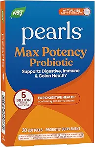 自然之道 Max Potency Probiotic Pearls for Men and Women, 支持消化, Immune, Colon Health *, 5亿活文化, 不需要冷冻, 30 Softgels (Package May Vary) (Pack of 2) (Pack of)