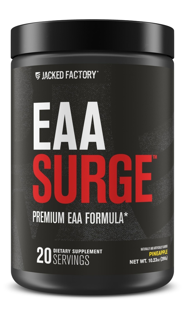 Jaked Factory EAA 清洗基本氨基酸粉 - EAAS & BCAA 室内工作补充 w/L-Citrulline, Taurine, & More for Muscle Building, 强力,耐力,恢复 - Pineapple, 20sv
