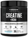 Jacked Factory Creatine + BCAAs - Creatine Monohydrate + BCAA 增产后恢复,性能,精益肌肉生长,和减肥 - 30 services, Blue Raspberry