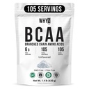 BCAA 粉末2:1:1, 纯卡卡AA 纯的男女氨基酸, 混合饮料和摇晃非GMO 添加剂的能量粉, 105种服务, 1.4磅(630克)