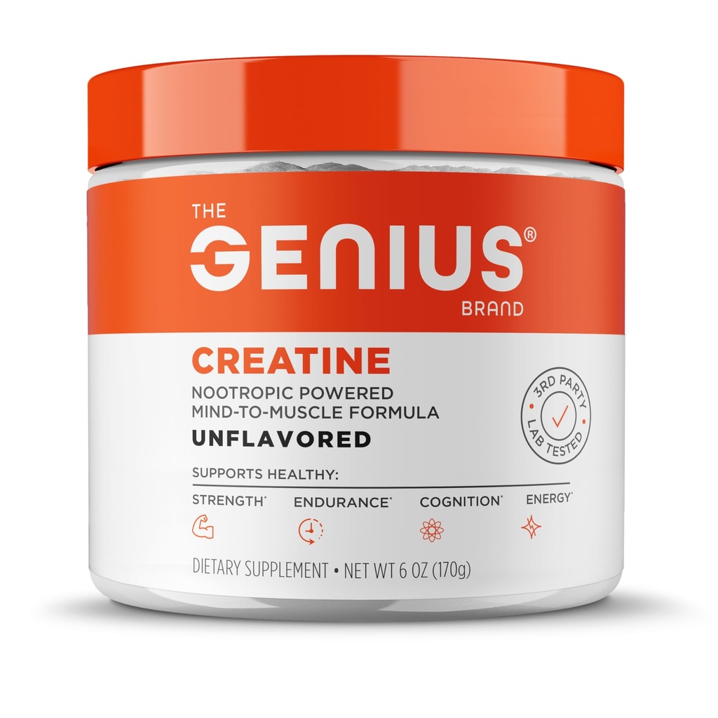 Genius Brand Genius Creatine - Ultra Pure Creatine Monohydrate Plus Nootrophics 包括提高吸收、强度和性能的Beta Alanine和Astragin - 不受欢迎的25种服务