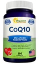 aSquared Endoxidant CoQ10(400mg Max Striights,200 Capsules) - 高吸收 Vegan Coenzyme Q10 Powder - Ubiquinone 补充药丸,外抗氧化剂 CO Q-10 酶 维生素片,Coq 10 400 mg