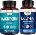 Nested Naturals Luna Melatonin- Free Sleep Aid & Glycinate 甘油酸镁,用于改善睡眠、放松和恢复(180卡普勒)
