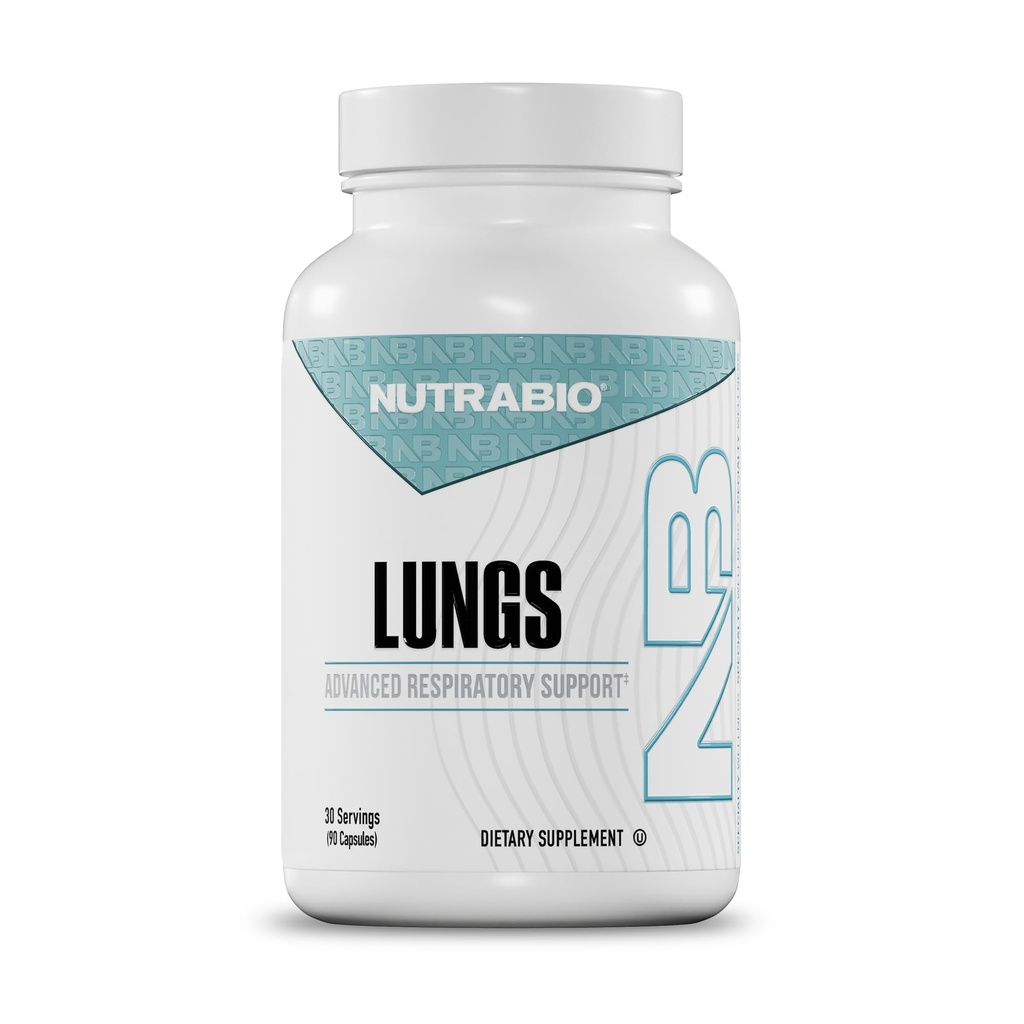 NutraBio Lungs Supplement - Blend of Immuno-LP20 and Natural Extracts to Help Support Respiratory & Immune Health - 90 Capsules
