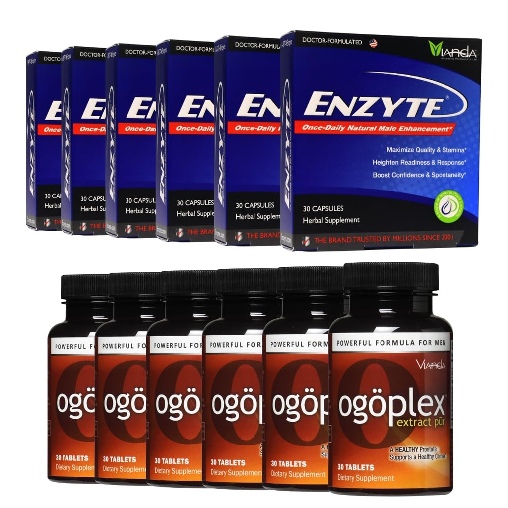 Enzyte & Ogoplex Bundle + 自然男性生命力 + 前列腺和尿液健康支持 - 每个包的6-包