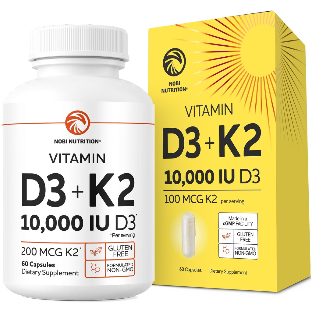 维生素D3 K25000 IU 用于免疫系统,强骨和牙齿支持 → Vit D3 125mcg,维生素K2 MK7 100mcg,钙210mg & BioPerine → 第3党测试,非GMO → 60卡普尔(2个月供应)