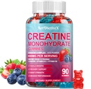 Creatine Monohydrate 8000mg Gummys 配有 BCAA, L-Carnitine, Taurine & Vitamin B12 – 肌肉生长,强力与能量,多味的 Chewable Gummys, 90 男女伯爵