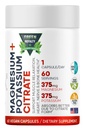 氯化镁 + 钾 60 Premium Vegan Capsules (Citrate 375 mg) + (375mg Potasium) 非转基因生物, Gluten Free - 美国制造的高吸收补充剂