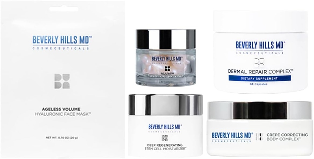 Beverly Hills MD 奖获奖者 Bundle - 帮助 w/Hydriation, 外观老化的皮肤,皱纹,精细线条与支持 Collagen