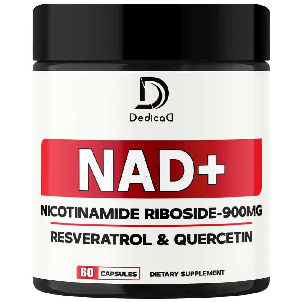 NAD 配有 Nicotinamide Riboside, Trans-Resveratrol, Quercetin - 细胞能和维修,生命力,健康衰老 - 60个计数