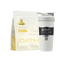 OATH 营养清热蛋白粉和绝缘摇摆瓶,Frosty Lemonade,20g 纯蛋白/服务,绝缘无盐钢水瓶,有线威斯克,24Ounce,白色