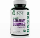 含有锌和维生素C的有机长莓果汁 抗氧化剂中的Immune boosting Sambucus 长莓果汁 植株基,Gluten Free, 60 Vegan Gummys