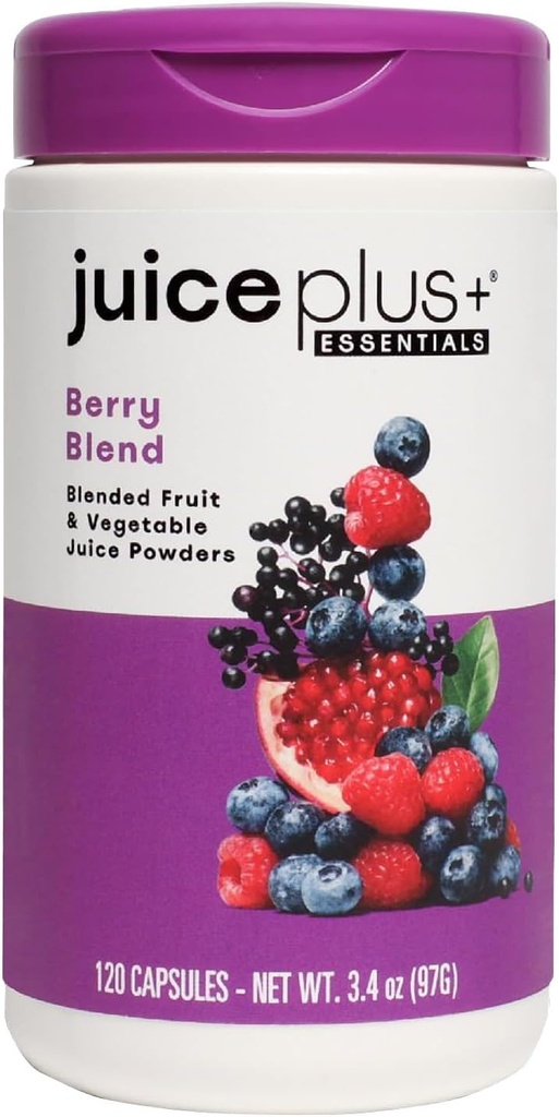 果汁Plus+Berry Blend:配有康科德葡萄酒,蓝莓,Cranberry,以及更多-全食品基,Vegan,植物基维生素-无葡萄糖,非GMO,Kosher-1瓶(60架)