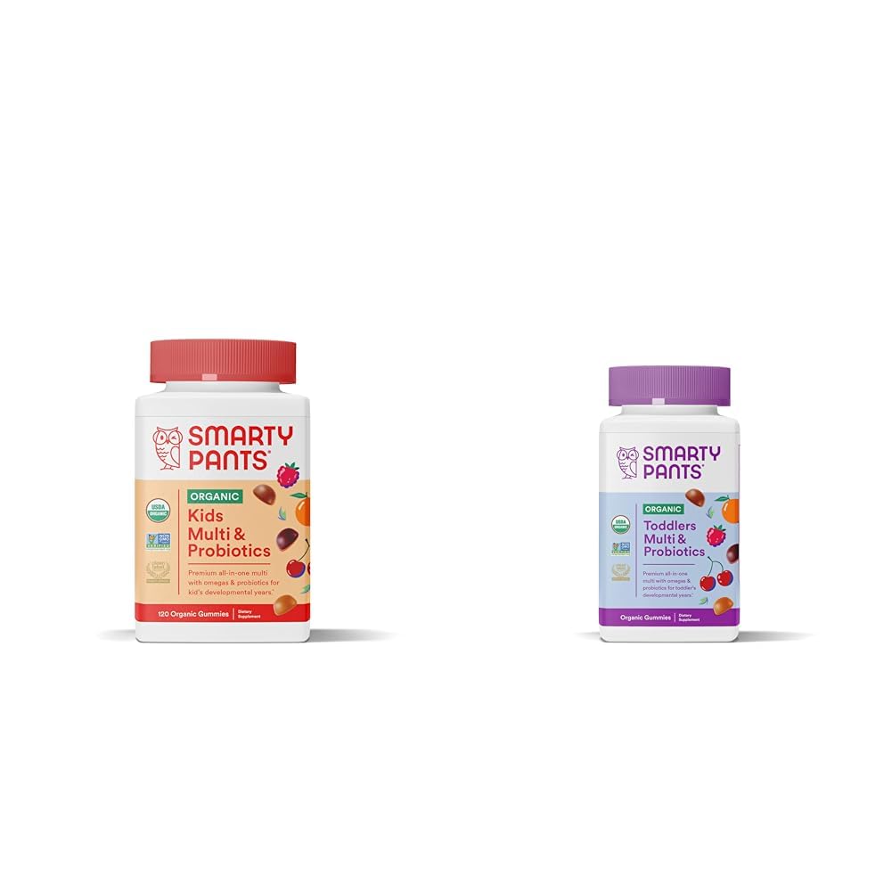SmartyPants Organic Kids Multivitamin Gummies: Probiotics & Organic Toddler Multivitamin Gummies: Probiotics