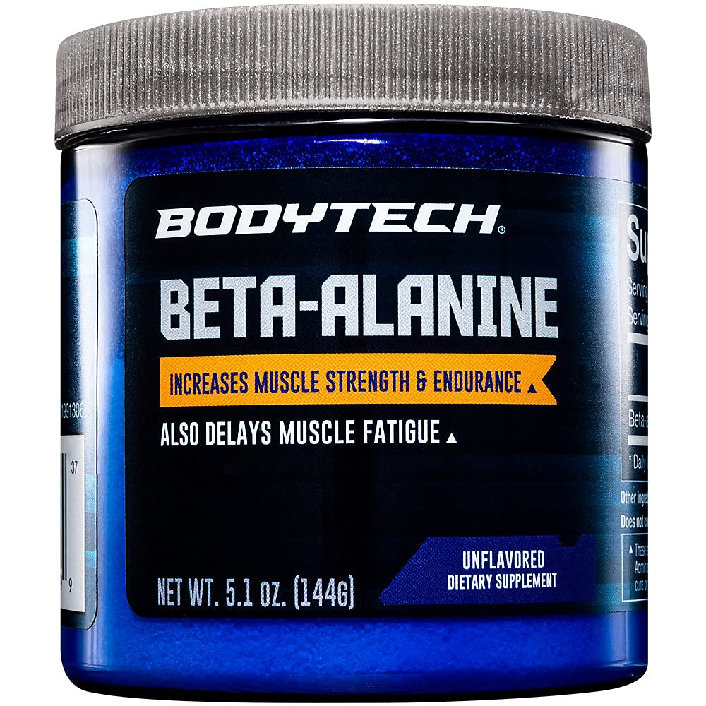 BodyTech Beta-Alanine Powder - 支持肌肉耐力,性能和解决能力 - 不受欢迎(5.1 oz, 90 services)