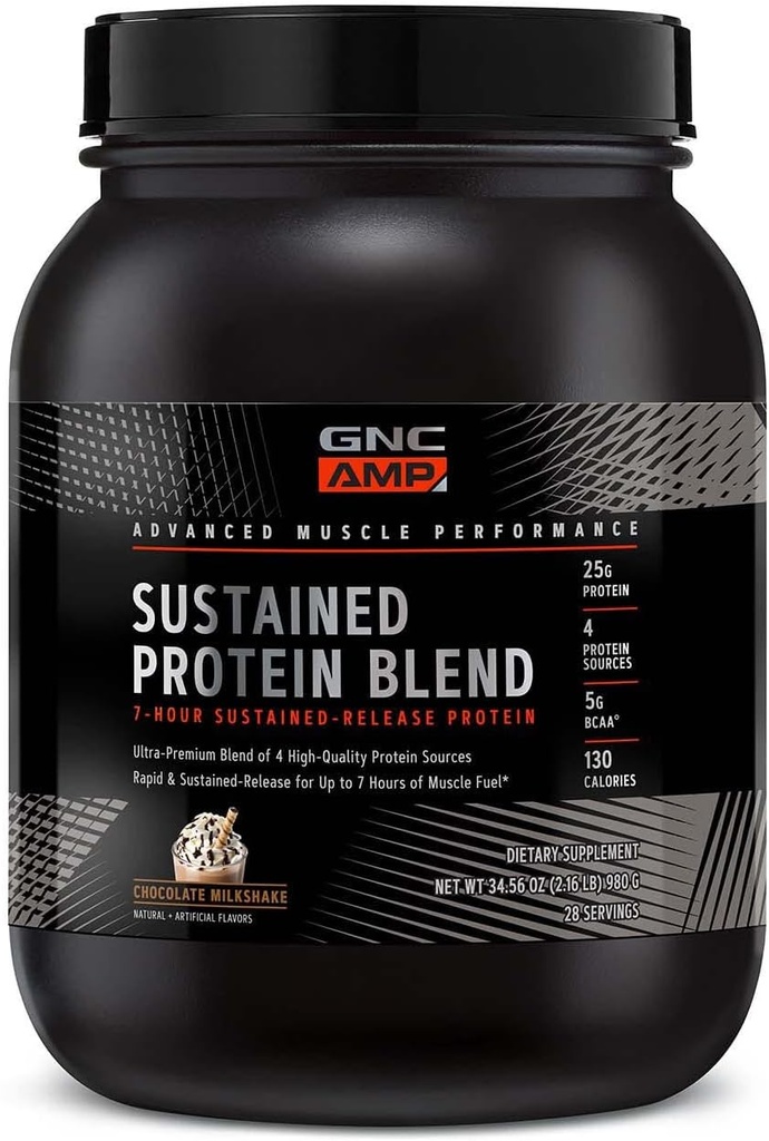 GNC AMP 持久蛋白混合剂-巧克力奶昔(28架)