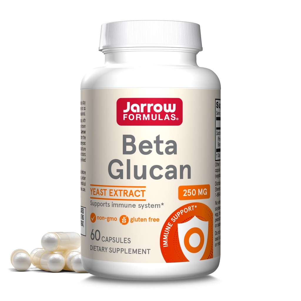 Jarrow Formules Beta Glucan 250 mg - 60 capsules - 免疫功能支持 - 高纯度提取 - 专利制备 - 60 services
