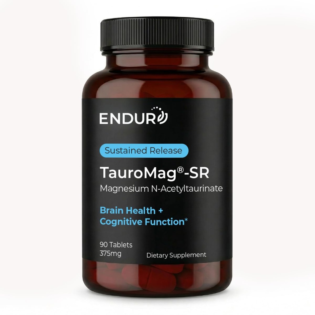 Endur TAUROMAG-SR 镁 N-乙酰胺酸,脑健康补充剂,帮助促进记忆功能,Gluten Free,375mg(90平板)