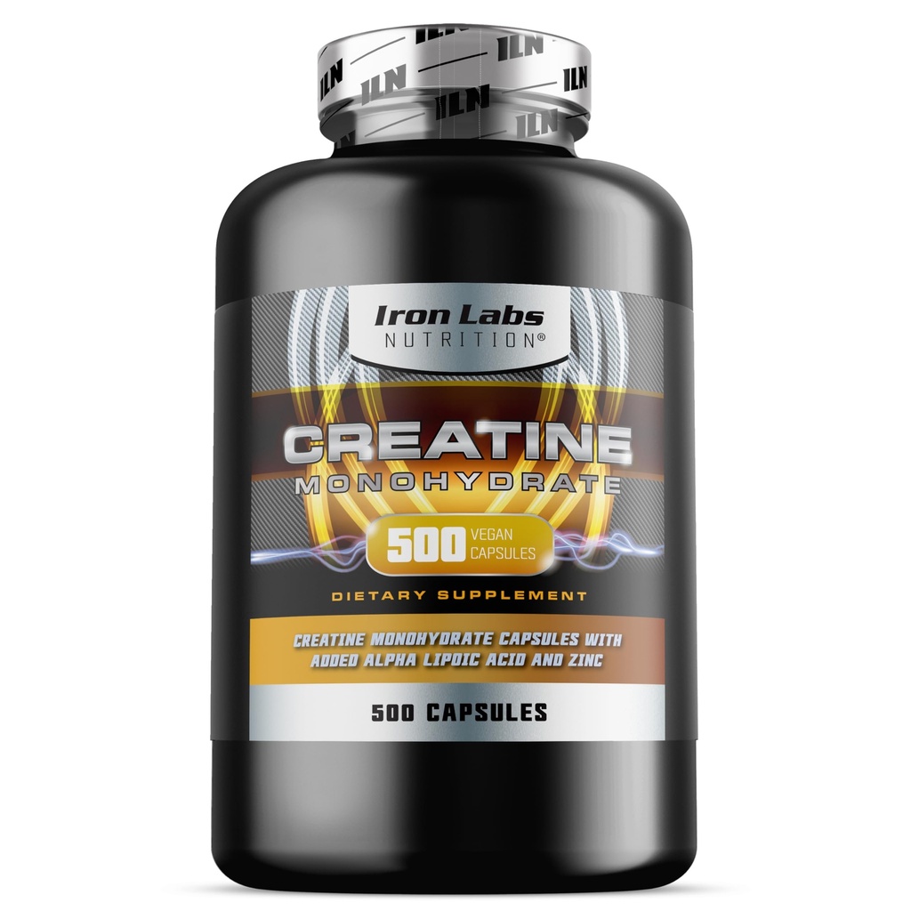 铁实验室 营养 单水合碳酸酯(500 Capsules) - 3900mg Per service - 不受欢迎 Capsules - 男女高强度克赖坦