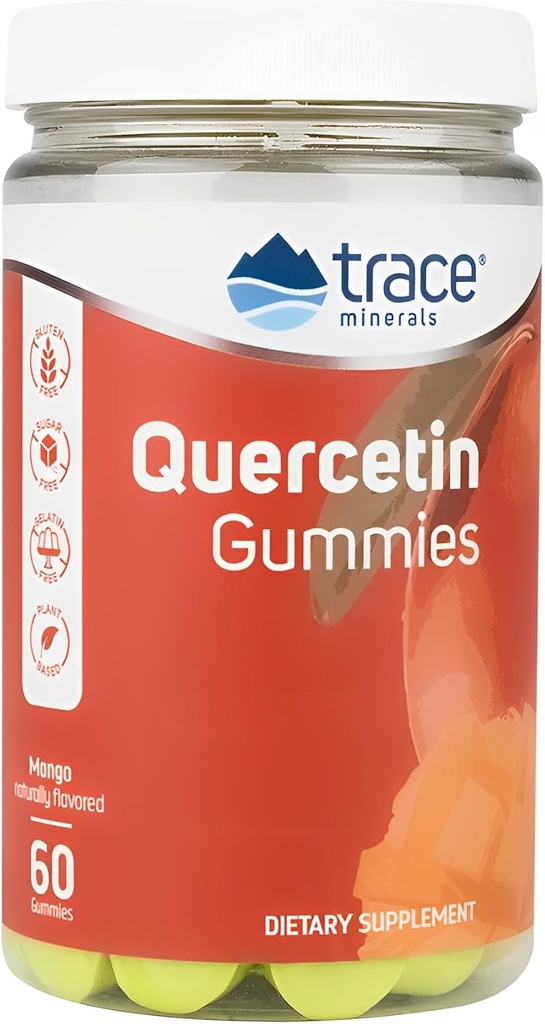 跟踪矿物 Quercetin - 抗氧化剂补充剂 支持免疫和细胞健康 - 基本营养剂补充剂 支持矿物吸收和心血管健康 - 芒果,60古米