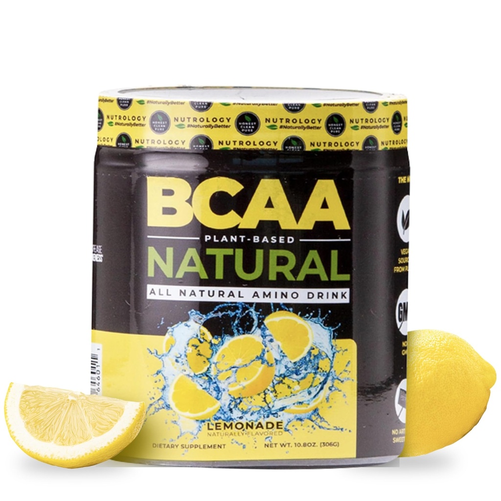 营养学 BCAA 天然 - 植物基 BCAA 粉末,柠檬汁 火焰,最佳化 2:1:1 氨基酸在工作前和工作后恢复的比例,Vegan,Gluten-Free,非GMO,30种服务
