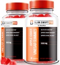 (2 Pack) SlimSwift Pro ACV Gummys, 最大强度 Keto ACV 自动售货机 重量损失 Gummys, All Natural Apple Cider Vinegar 1000MG, ACV Keto公式 添加B-维生素, Keto + ACV 评论 (120 Gummys)