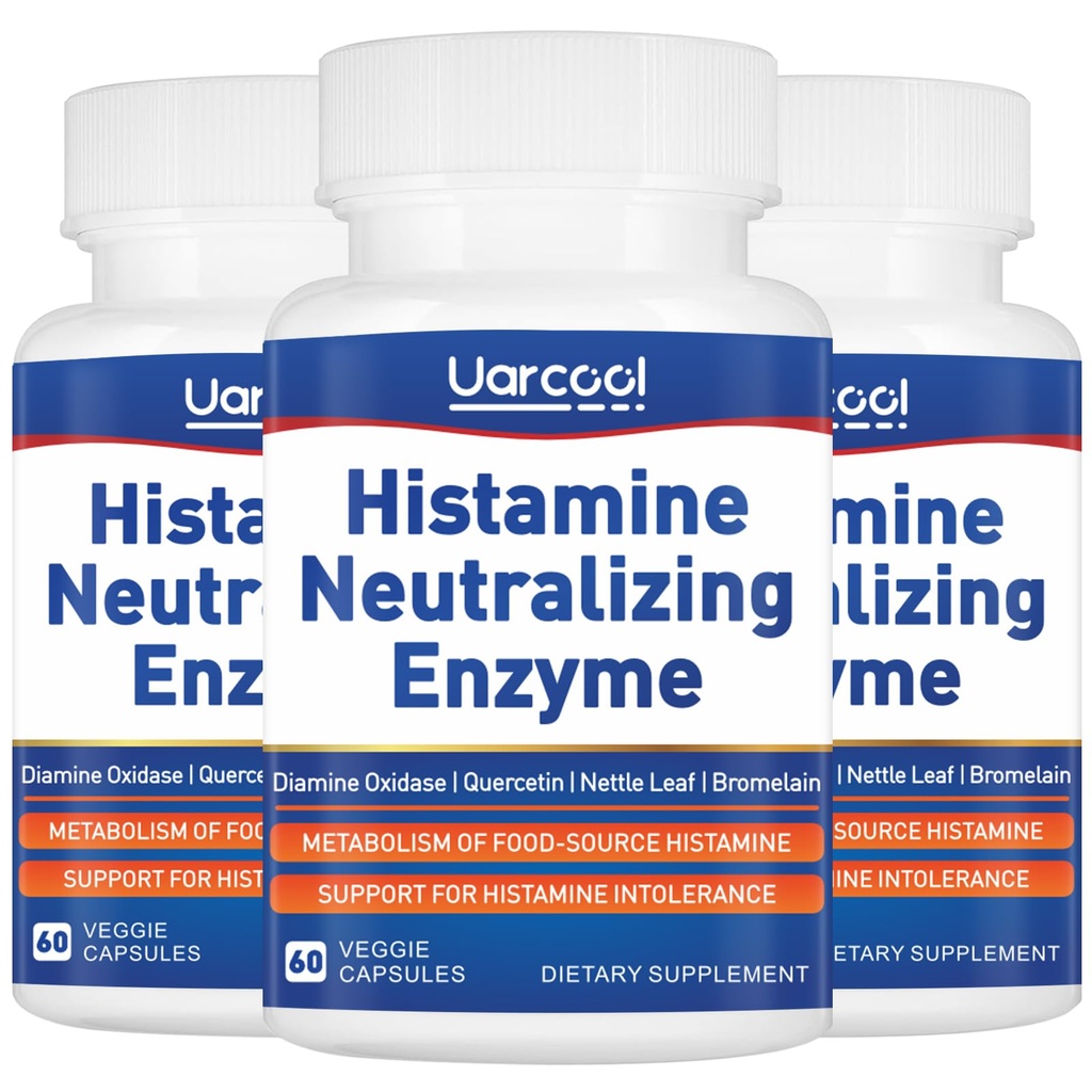 DAO Enzyme 补充 Histamine Diamine Oxidase 补充平滑消化 - 在美国制造 - 60 软胶(3瓶)