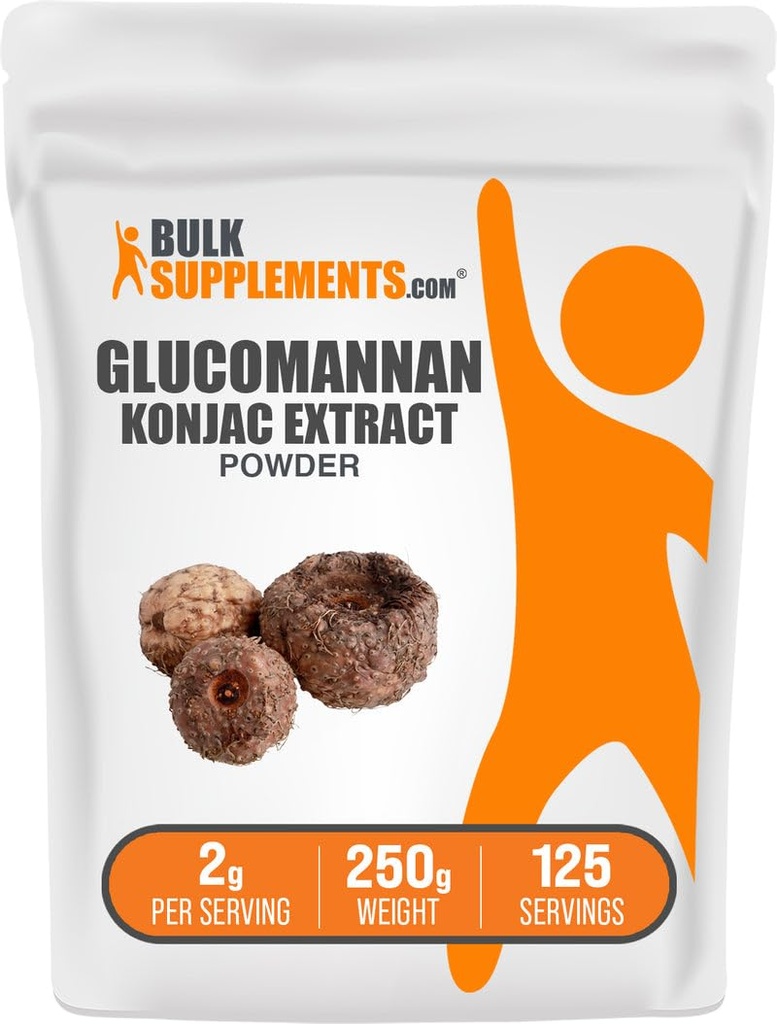 Bulk Assupports.com Glucomannan Powder - 出自Konjac根提取粉,Glucomannan Suppers - Gluten Free, 2g per service, 250g (8.8 oz) (Pack of 1).