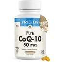 FREEDA CoQ10 50mg - Kosher Vegan Co-Q 10 Supplement for Cardiovascular Heart Health, Blood Pressure Support, Gum Health & Healthy Aging - Pure Coenzyme Q10 - Ubiquinone CQ10 Supplement (50 Count)