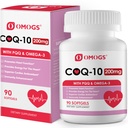 OMOGS CoQ10 200mg Softgels, Coenzyme Q10 High Absorption Supplements Support Heart Health, Cardiovascular Health, Immune System & Cellular Energy Production, Gluten Free, 90 Softgels