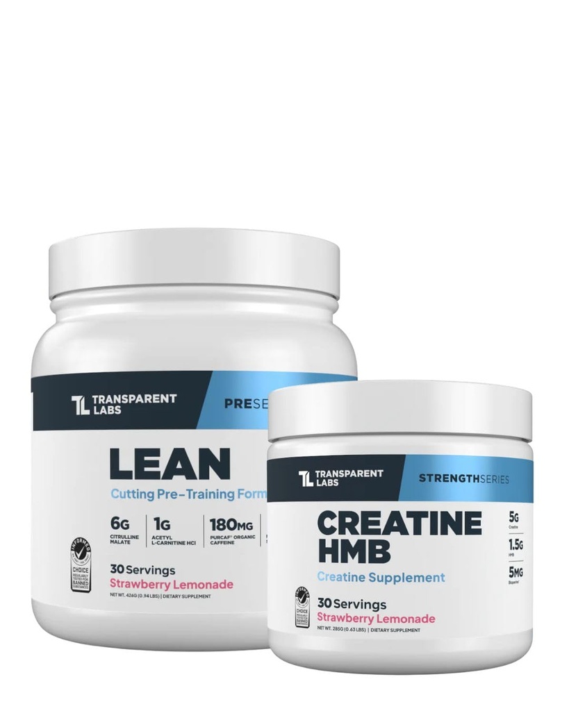 透明实验室 Lean预聘(30名服务员,草莓柠檬油)和Creatine HMB(30名服务员,草莓柠檬油)