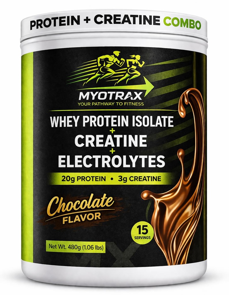 蛋白质和凝血粉 Combo: Whey 蛋白质 隔热蛋白 蛋白质与电解质 – 20g 蛋白质 3g Creatine 单水合物 – 糖无糖 克托友好 – 巧克力 – 15 services