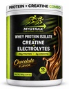 Protein and Creatine Powder Combo: Whey Protein Isolate Protein Powder with Creatine & Electrolytes – 20g Protein, 3g Creatine Monohydrate – Sugar Free, Keto Friendly – Chocolate – 15 Servings