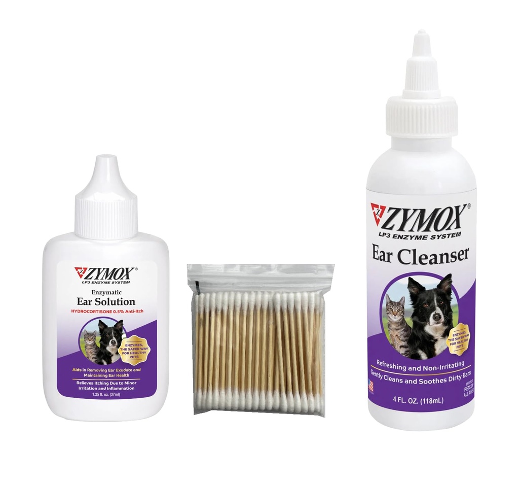 HDP Zymox 零售溶液和耳清洁氢丙酮包尺寸:0.5% Cortisone溶液和清洁剂
