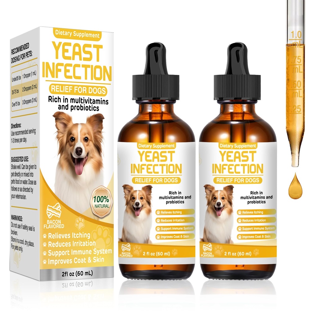 对狗的急性感染治疗、狗耳感染治疗、Itchy Ear、Skin&Alergy症状、救济-减少炎症和免疫刺激、多维坦抗生素补充药