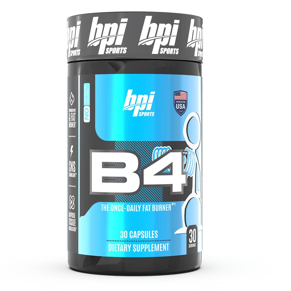 BPI 运动 Nite 烧烤晚间 Fat Burner & B4 Extra-Strength Fat 烧烤机 Capsules Bundle - 60 services