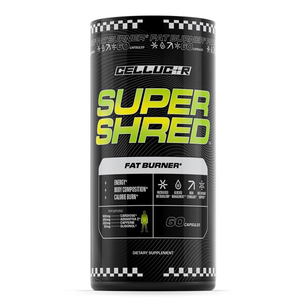 Cellucor Super ShredTM Fat Burner 热能和高兴奋剂能量 60卡普尔