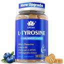 L Tyrosine Focus Supplements Gummys 1100mg for advention and Focus, L-Tyrosine Gummys with Ashwagandha, I-Thenine for calm & Mood - 维生素 B6 & B9 for Energy-Vegan, 60cmt
