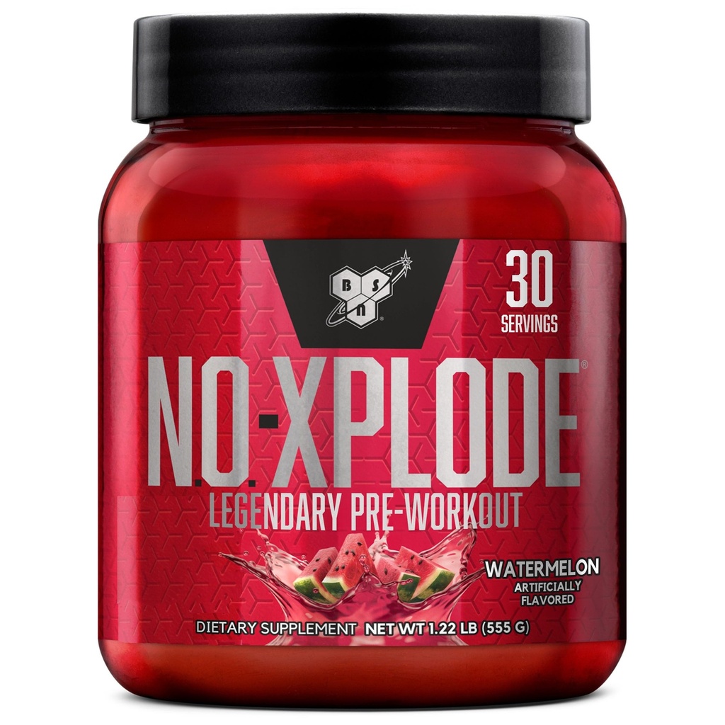 BSN N.O.-XPLODE Prewout Powder, Creatine和Beta-Alanine的男女能源补充,西瓜,30种服务,1.2英镑(包装May Vary)