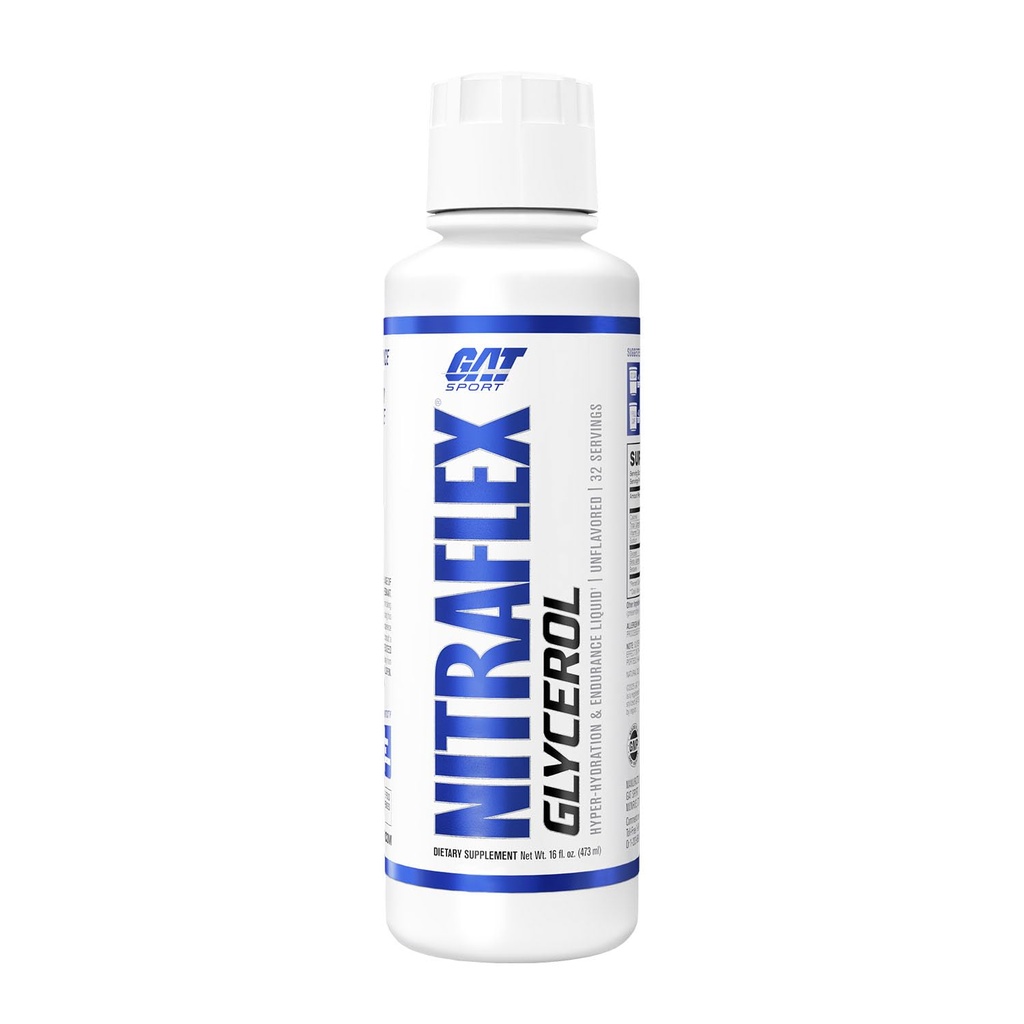 GAT SPORT Nitraflex Glycerool 液体 预研液 液态自由,β-阿兰宁,贝泰因,电解质,Extrem Hydrition, Pumps & Endruance (Unflavored)(16 oz,Unflavored)